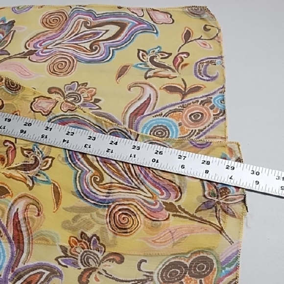 Paisley Pastels on Yellow Scarf Belt - Picture 7 of 12